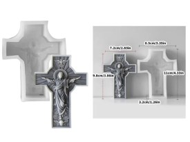 Molde silicona cruz con Jesucristo 
